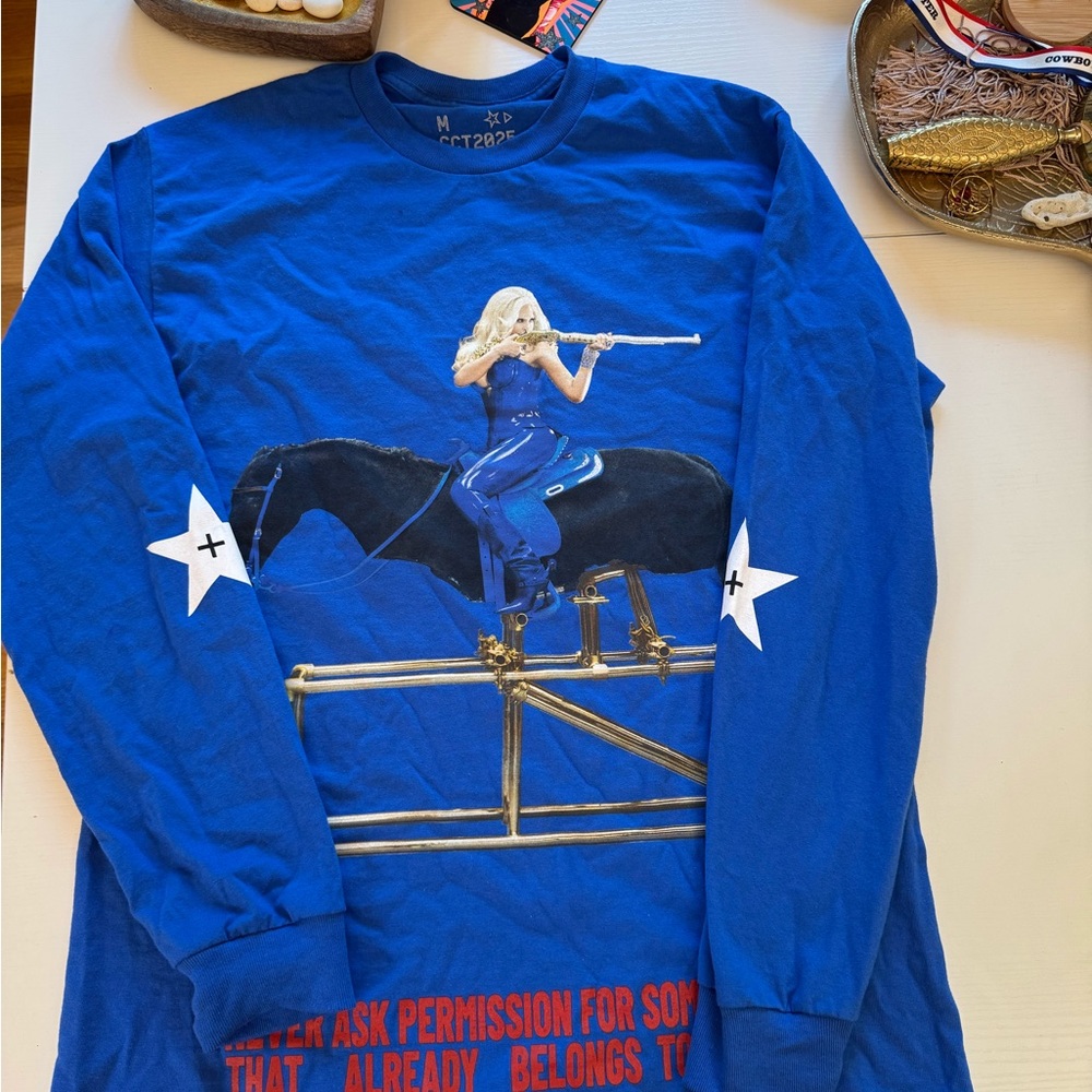 Blue Graphic Long Sleeve Shirt